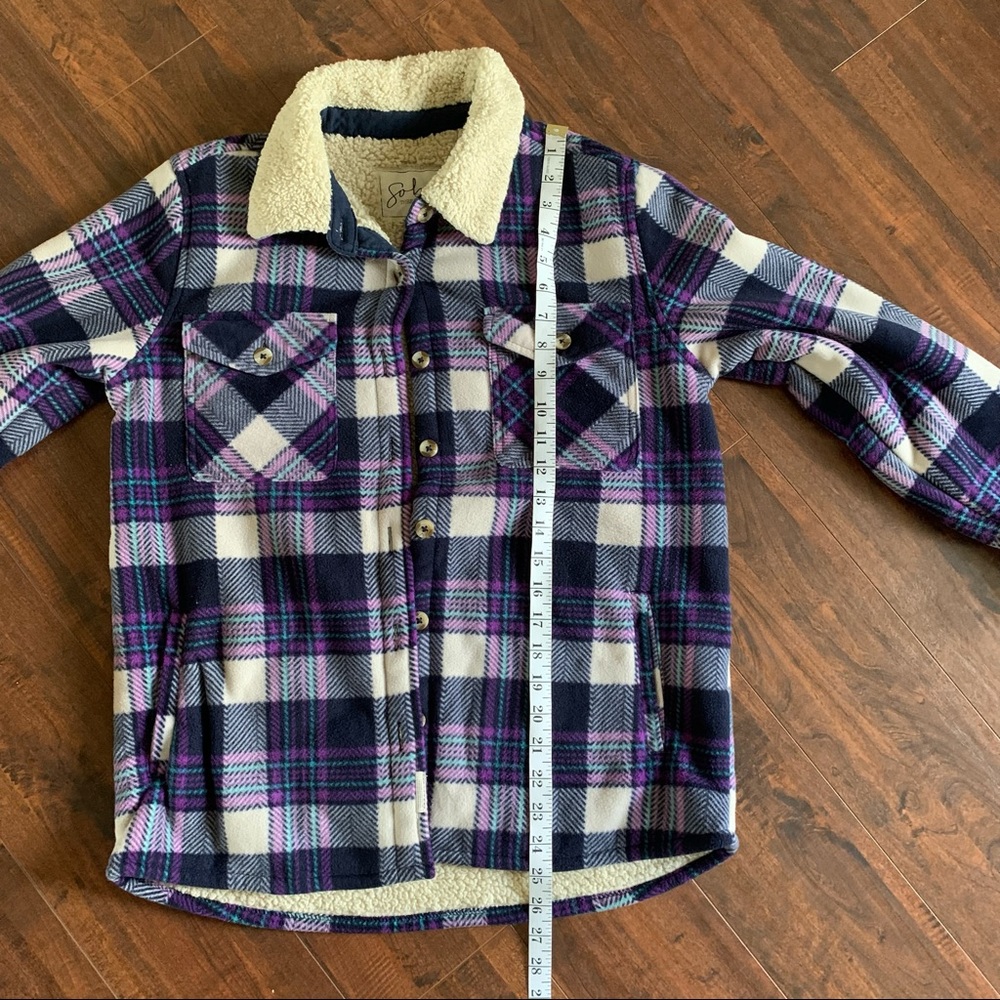 Soho Threads Plush Plaid Shirt Jacket Shacket SZ- Small - Picture 7 of 12